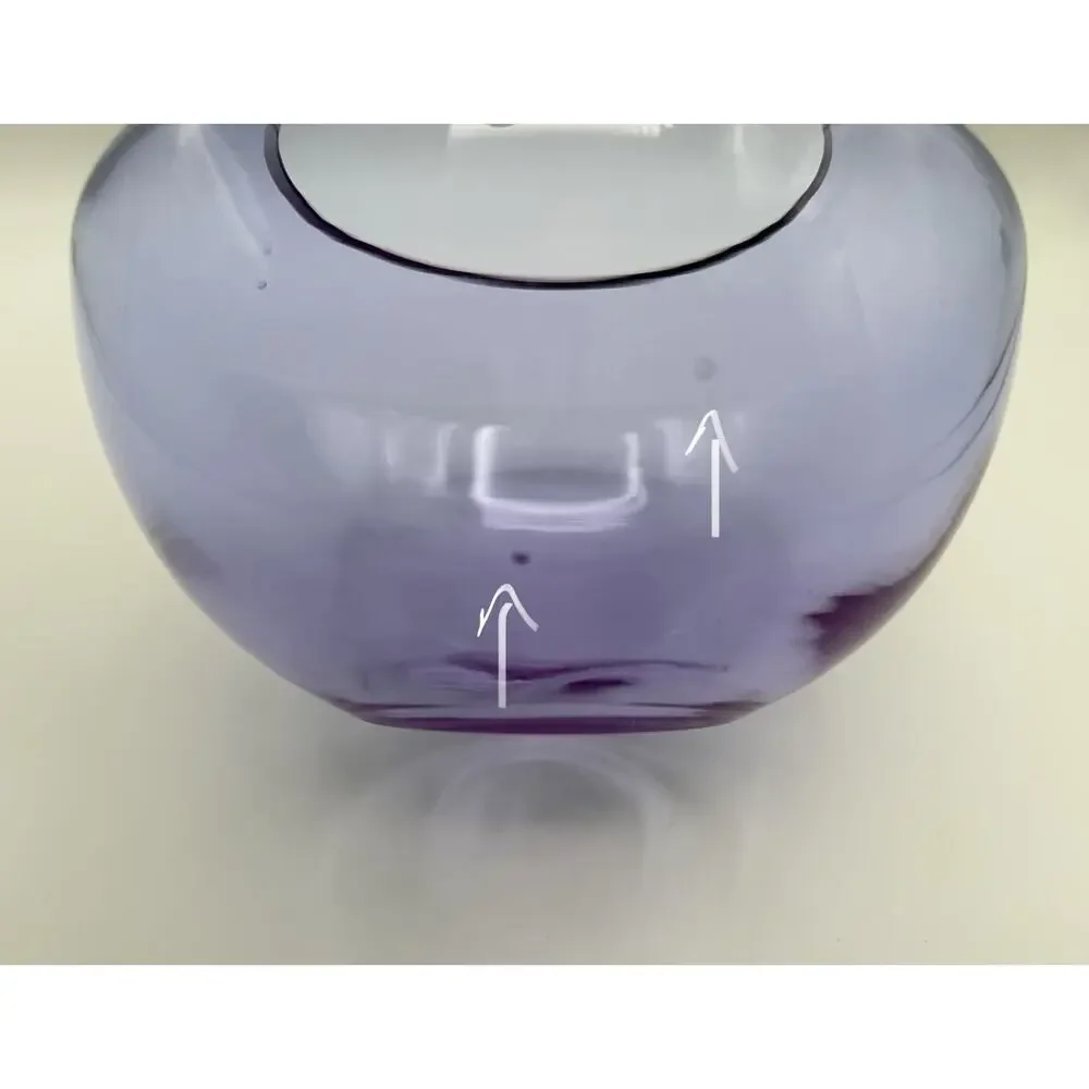 Alexandrite Neodymium Floating Rose Bowl Vase 5” Beveled Rim Art Glass